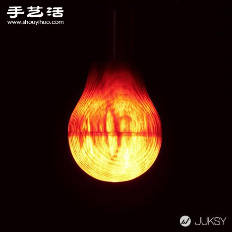 日本艺术家打造能透出灯光的超薄木头灯泡