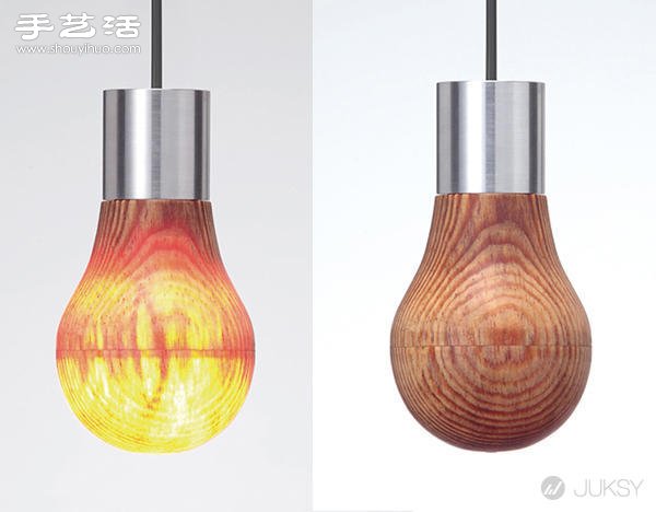 日本艺术家打造能透出灯光的超薄木头灯泡