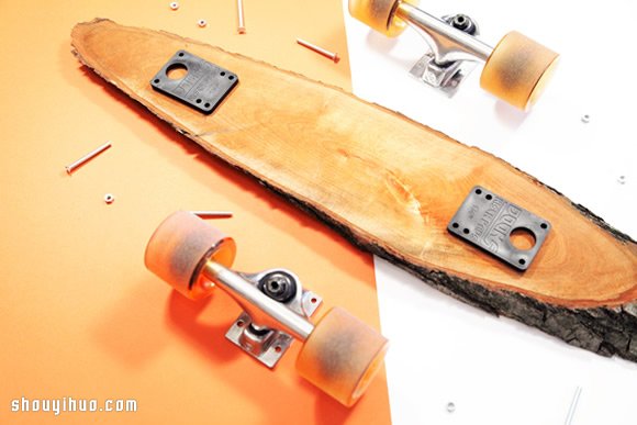 原木切片手工制作最天然的滑板图解教程