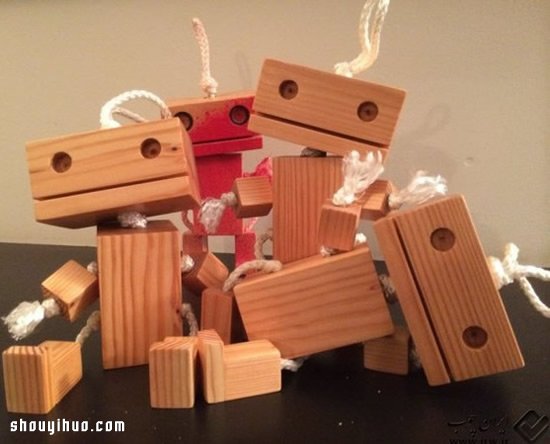 废弃木头变废为宝手工制作儿童玩具人偶