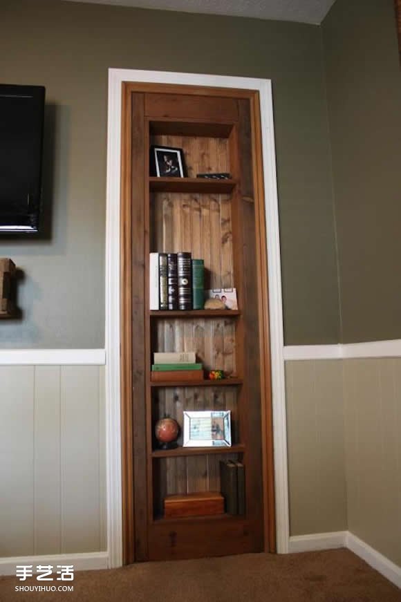自制隐藏门的制作方法 伪装成书架的浴室门DIY
