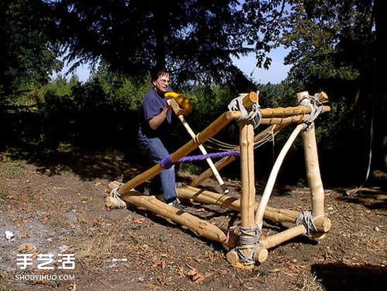 无敌老爹的小发明：简易投石机的制作方法 