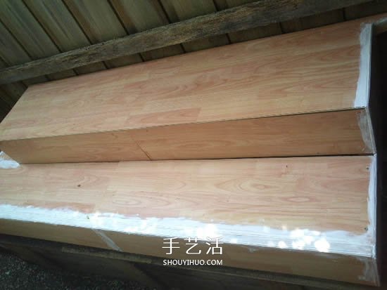 旧的原木床架改造利用 DIY制作花架的过程