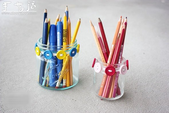 小清新玻璃笔筒的DIY教程