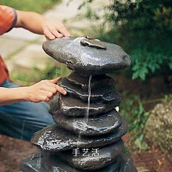 自制滴水喷泉的方法 花园滴水喷泉DIY图解