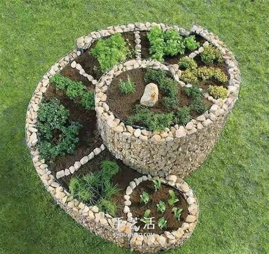 DIY螺旋花坛的方法 立体螺旋花坛的做法图片