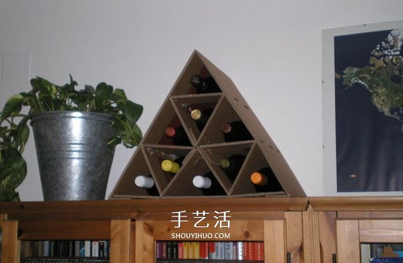 自制硬纸板葡萄酒架的制作方法图解步骤
