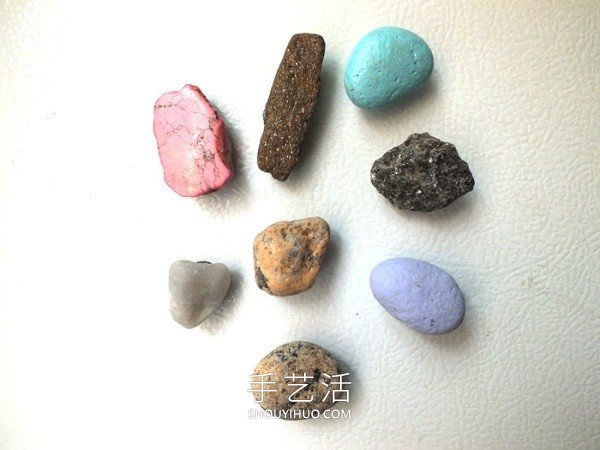海边捡回的石头再利用 DIY制作创意冰箱贴！
