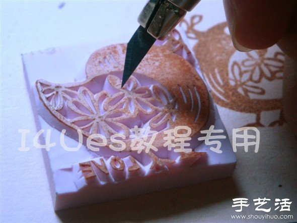 超详细手工制作小鸟图案橡皮章教程