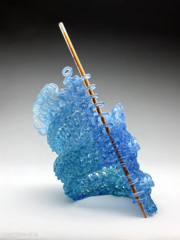 最火热的编织技巧，仿毛线针织玻璃雕塑