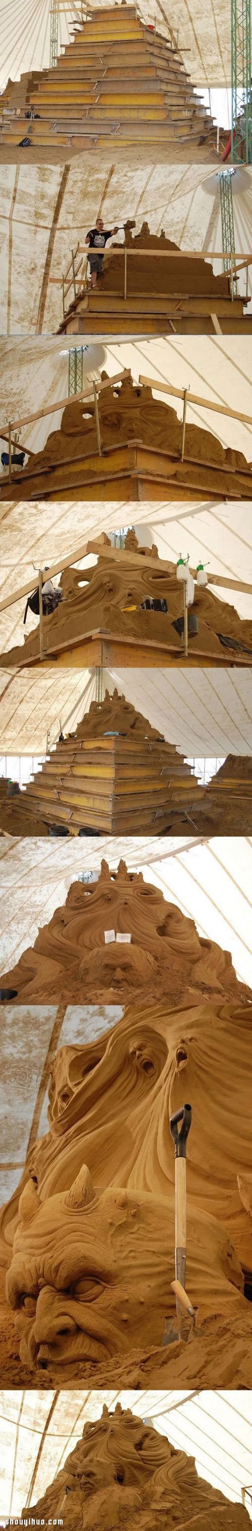 大型西方魔鬼沙雕艺术品DIY制作步骤