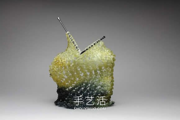 易碎材料的惊人可塑性！“编织”的玻璃雕塑