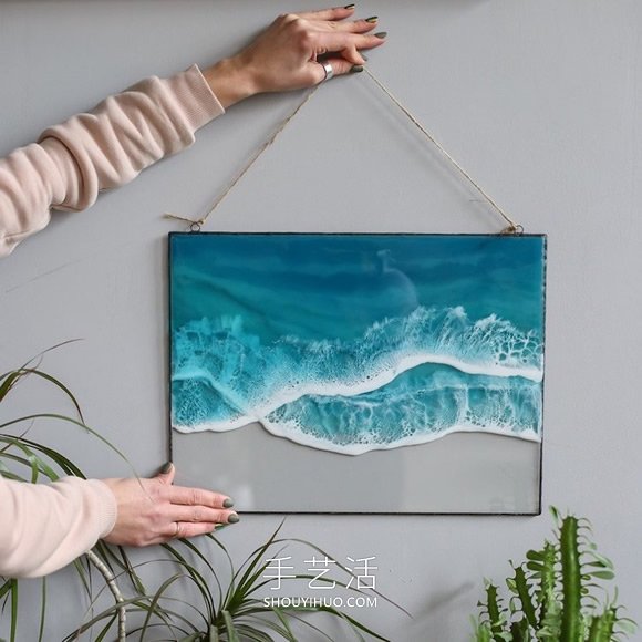 DIY树脂壁挂和吊坠，勾勒出海浪的美！