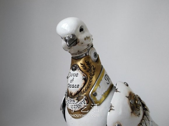 丢弃的机械零件DIY蒸汽朋克风的动物雕塑