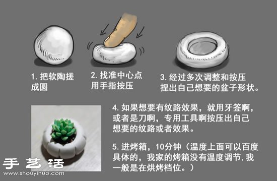 迷你软陶盆子手工制作及其花式效果DIY