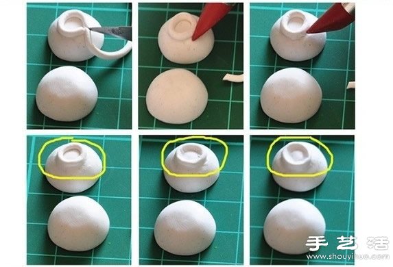 粘土手工制作迷你咖啡杯图解教程