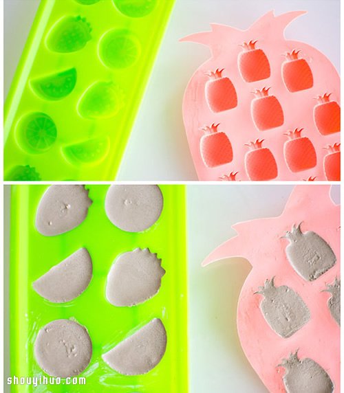 水泥DIY手工制作水果造型冰箱贴磁贴教程