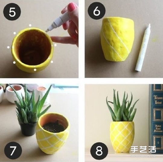 自制陶土花盆的方法图解 菠萝花盆DIY制作教程