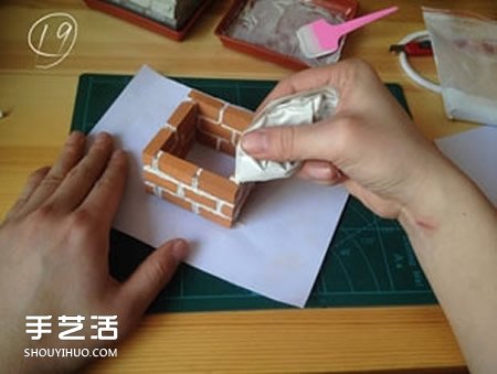 陶土小红砖手工制作花盆 迷你方形花盆DIY教程