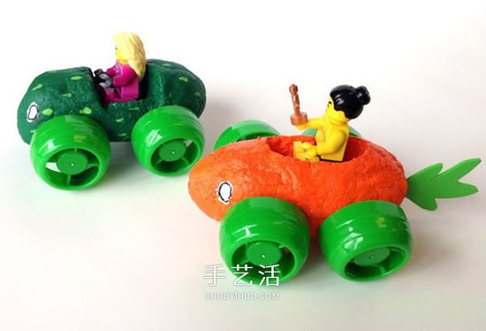 自制不一样的玩具车 可爱蔬菜小车的制作方法