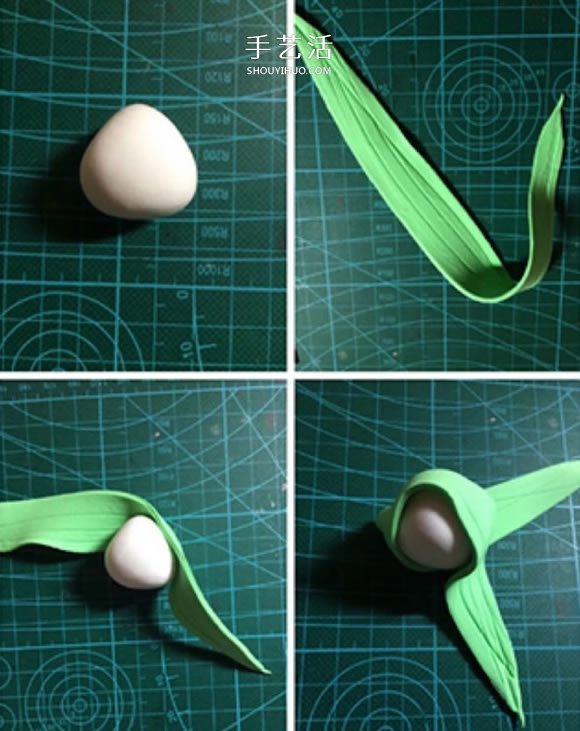 Q版粘土粽子的制作方法 超轻粘土DIY端午粽子