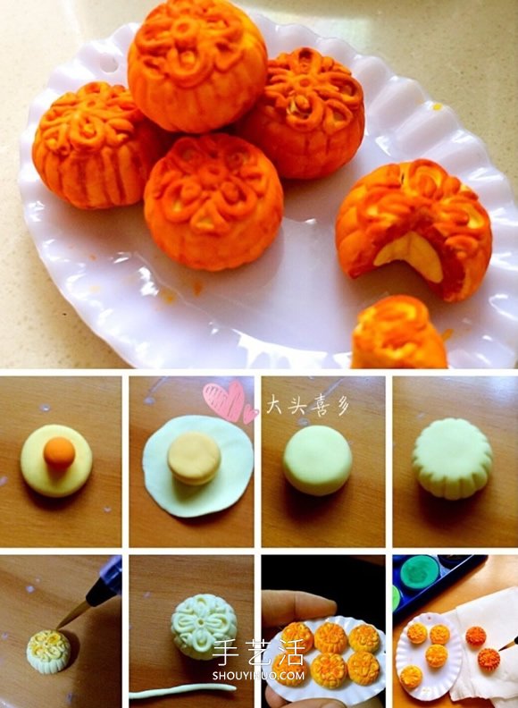 以假乱真！有趣的中秋节粘土月饼制作图解
