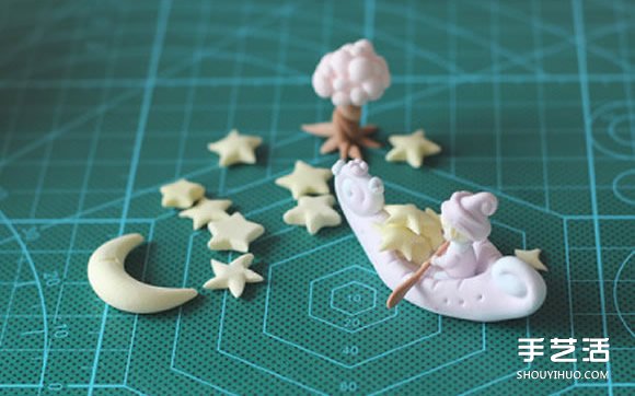 超轻粘土DIY制作装饰摆件孤岛星辰的图解