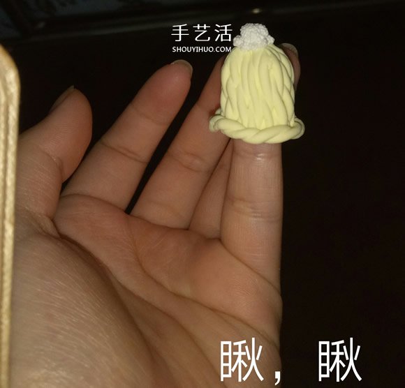 冬天保暖帽子粘土制作 超轻粘土毛线帽DIY图解