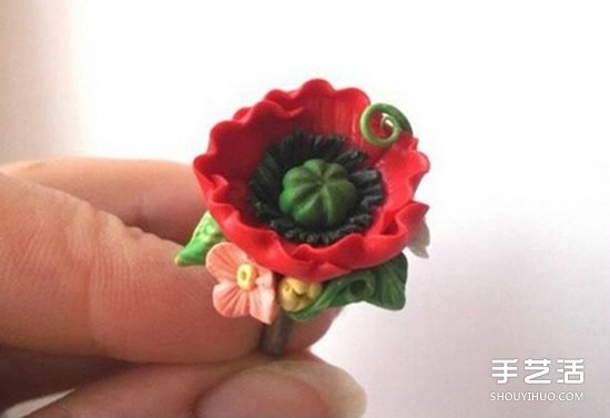 软陶花戒指DIY制作教程 软陶做花朵戒指的方法