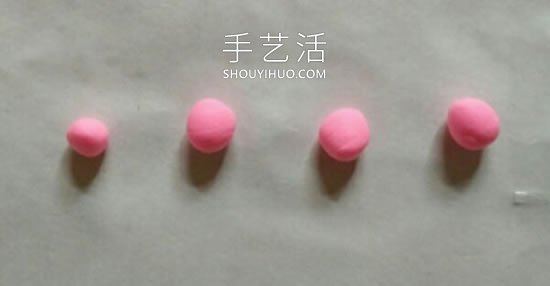 超轻粘土手工制作玫瑰花头绳的做法图解