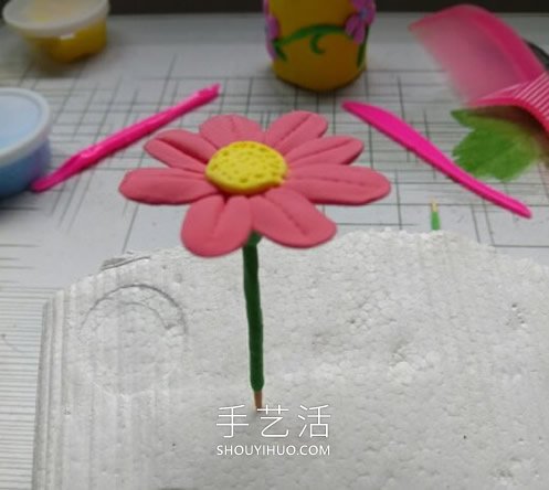超轻粘土手工制作可爱盆栽的做法教程