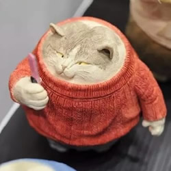 粘土肥猫手工作品欣赏 精致猫咪粘土作品图片