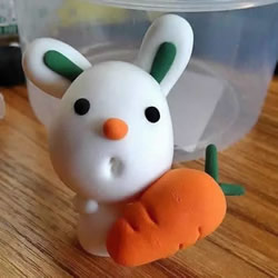 抱胡萝卜的小白兔超轻粘土手工制作图解