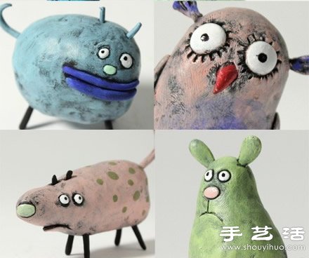 软陶/粘土DIY制作的搞怪动物