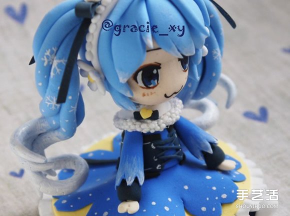 萌萌哒初音美少女粘土人偶手工DIY图解教程