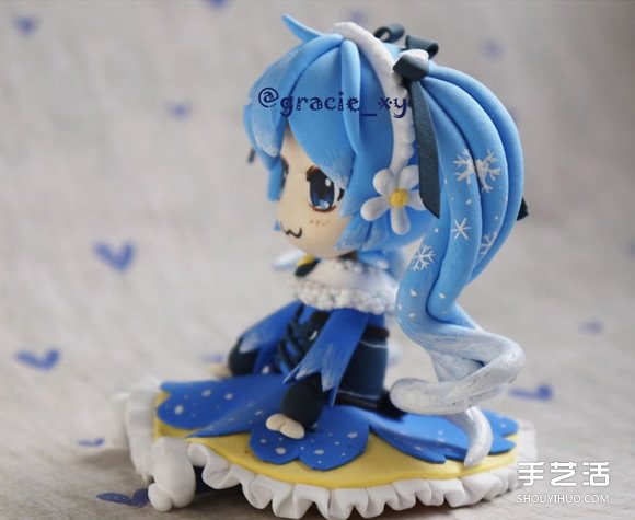 萌萌哒初音美少女粘土人偶手工DIY图解教程