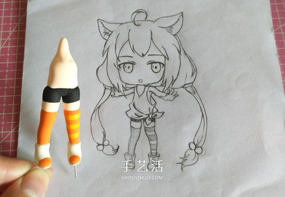 超轻粘土手工制作猫宫女孩人偶的制作方法