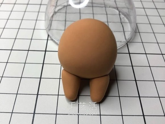 超轻粘土手工制作扮成小鸡的娃娃图解