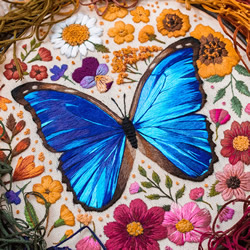 栩栩如生的手工蝴蝶、飞蛾刺绣作品图片！