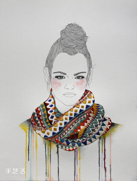 刺绣艺术家Izziyana Suhaimi的精工刺绣作品