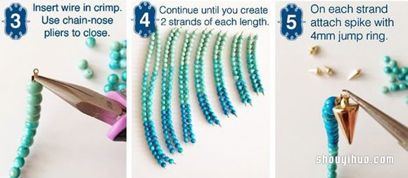 流苏造型串珠项链DIY制作方法图解教程