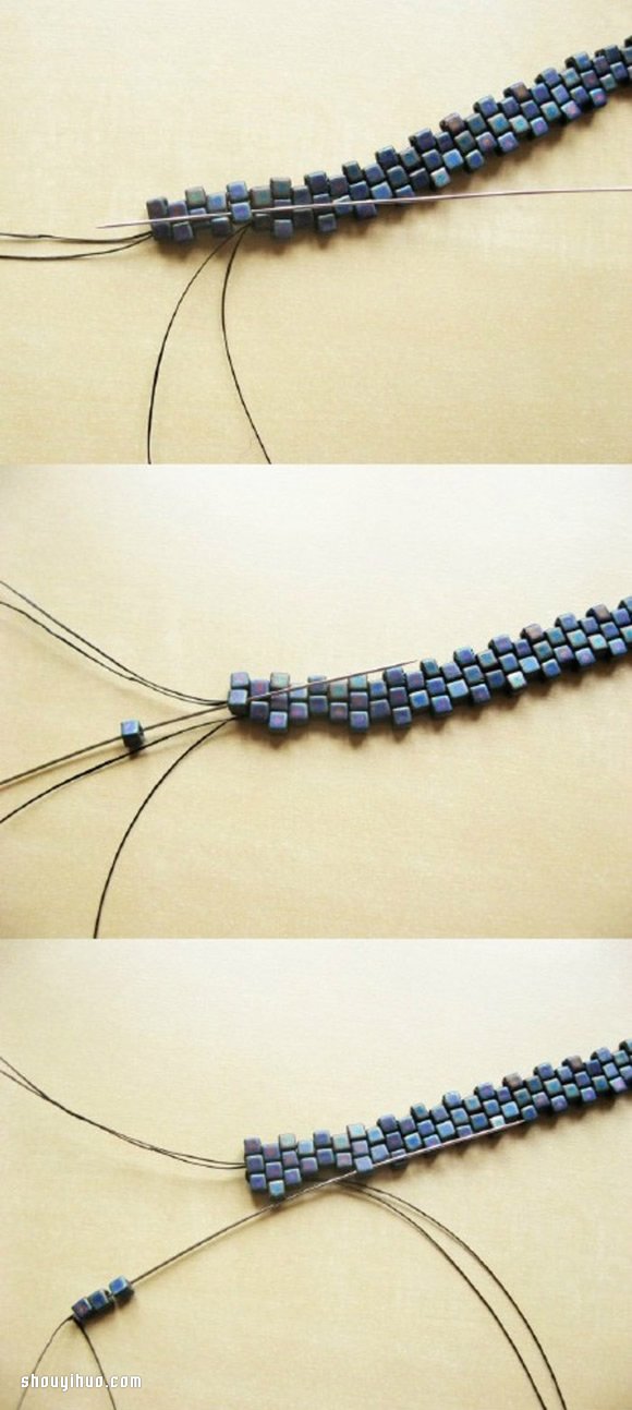 串珠爱心项链坠子DIY制作的方法图解教程