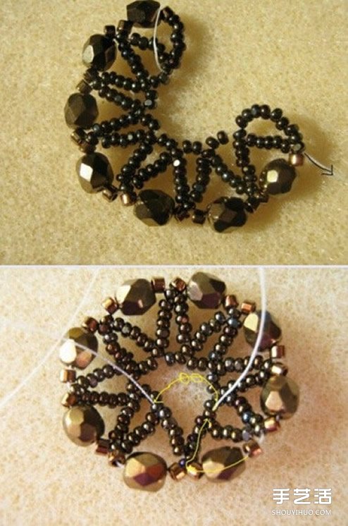 古典复古味道的串珠项链坠子和耳环DIY制作