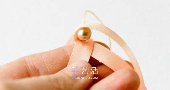 自制丝带串珠项链图解 优雅带珠子丝带项链DIY