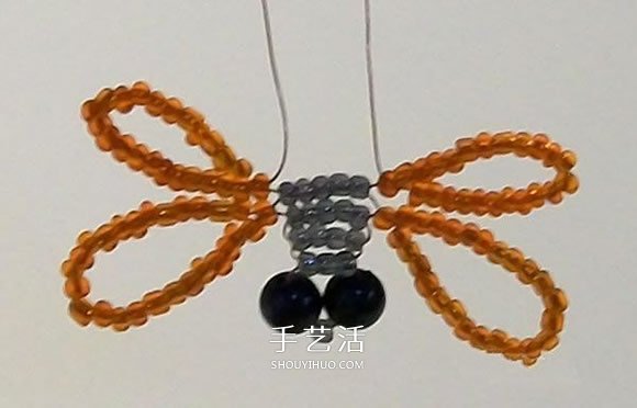 串珠蜻蜓的DIY方法 串珠手工制作蜻蜓图解