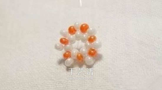 串珠制作橙瓣钥匙链 水果风串珠钥匙挂件DIY