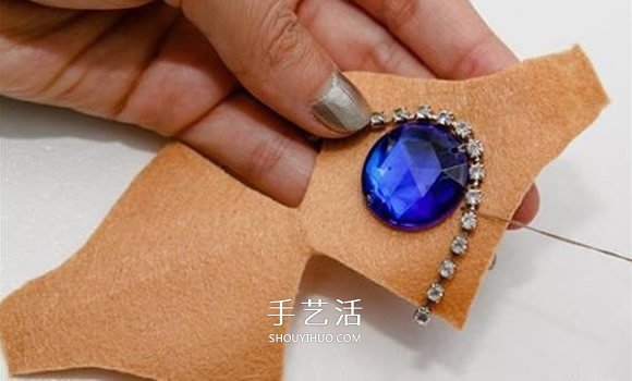 串珠耳环DIY图解教程 带宝石串珠耳环制作