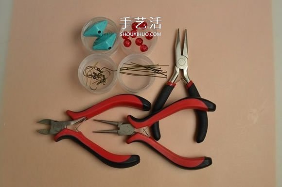 复古风格绿松石贝壳耳环的DIY制作图解教程