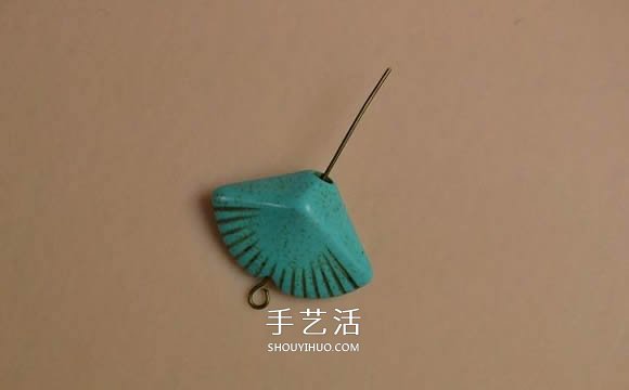 复古风格绿松石贝壳耳环的DIY制作图解教程