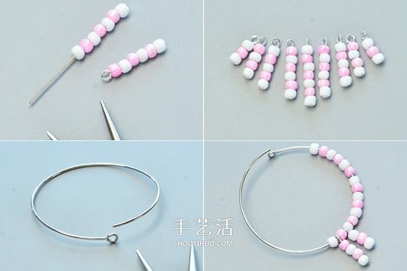 DIY串珠圆环耳环的制作方法 新手也轻松搞定！